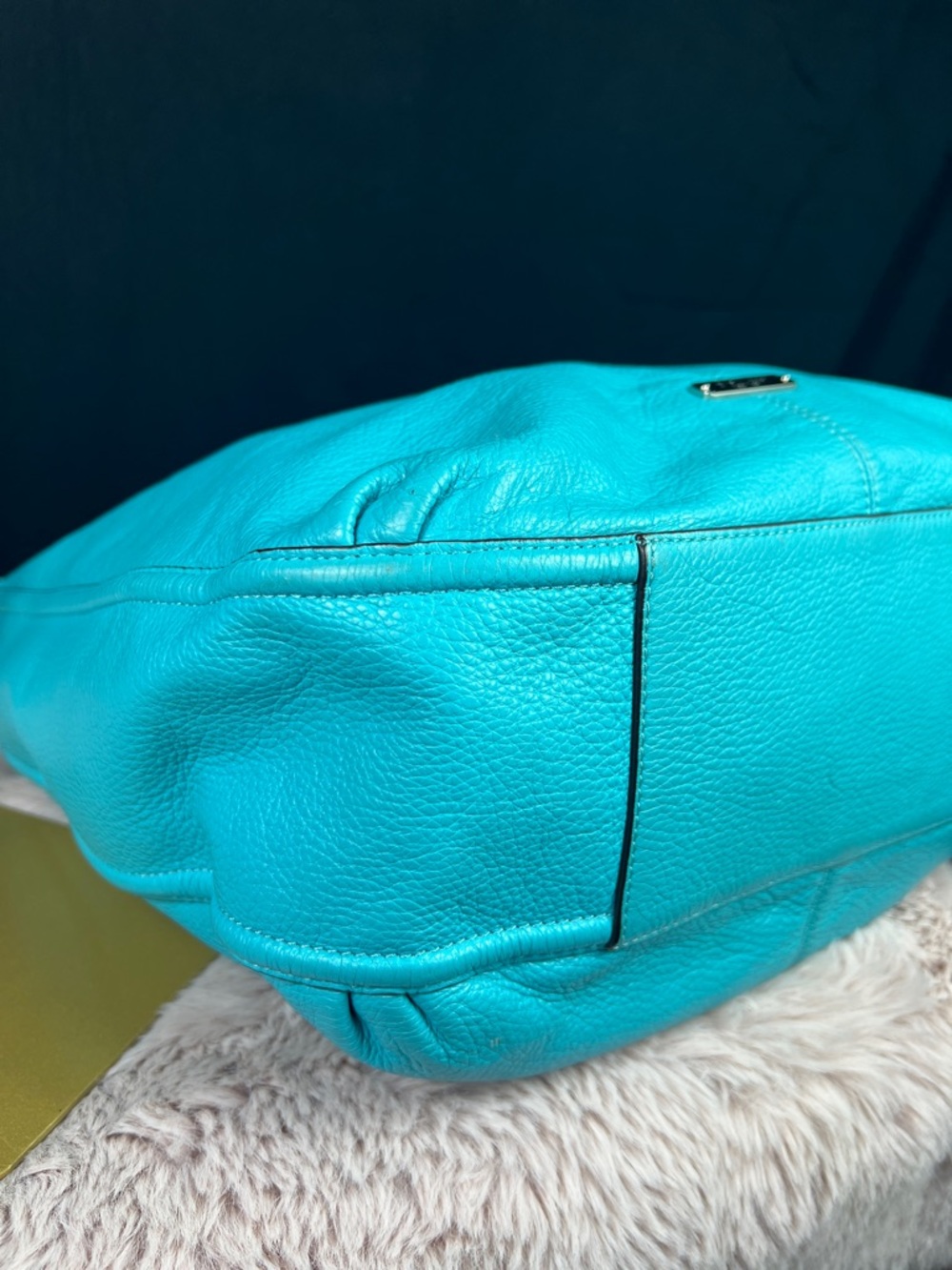 COACH Avery Aqua Pebbled Leather Large Hobo Shoulder Bag F23309 EUC - Picture 12 of 12